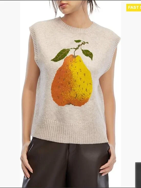 Cropped Sweater Vest Y2K Oversized Loose Fit Knit Sleeveless Top Casual - Picture 1 of 7